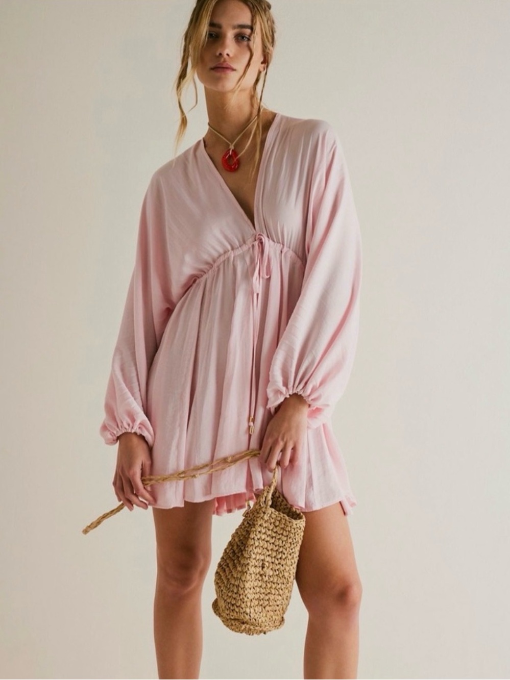 FREE PEOPLE Arzel Mini Dress Cotton Candy Pink - Picture 2 of 14